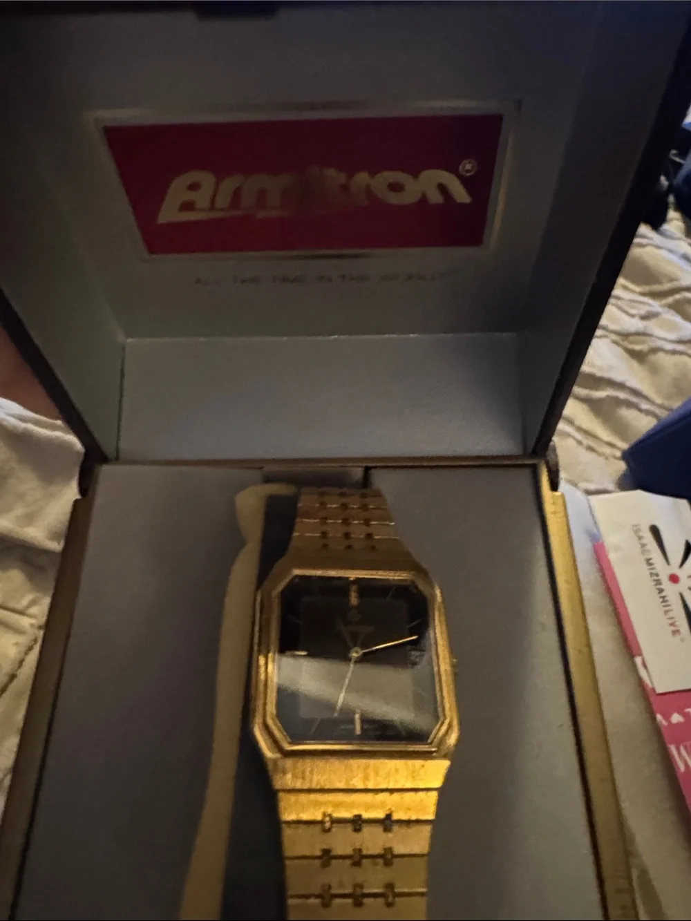 Armitron Gold Tone Watch with Black Dial